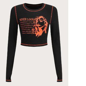 NWT Motivational Quotes Graphic Crop Top